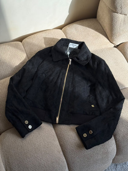 Chanel Quilted Bomber Jacket - Black