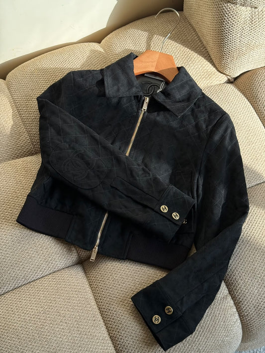 Chanel Quilted Bomber Jacket - Black