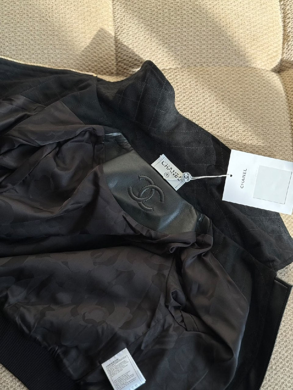 Chanel Quilted Bomber Jacket - Black