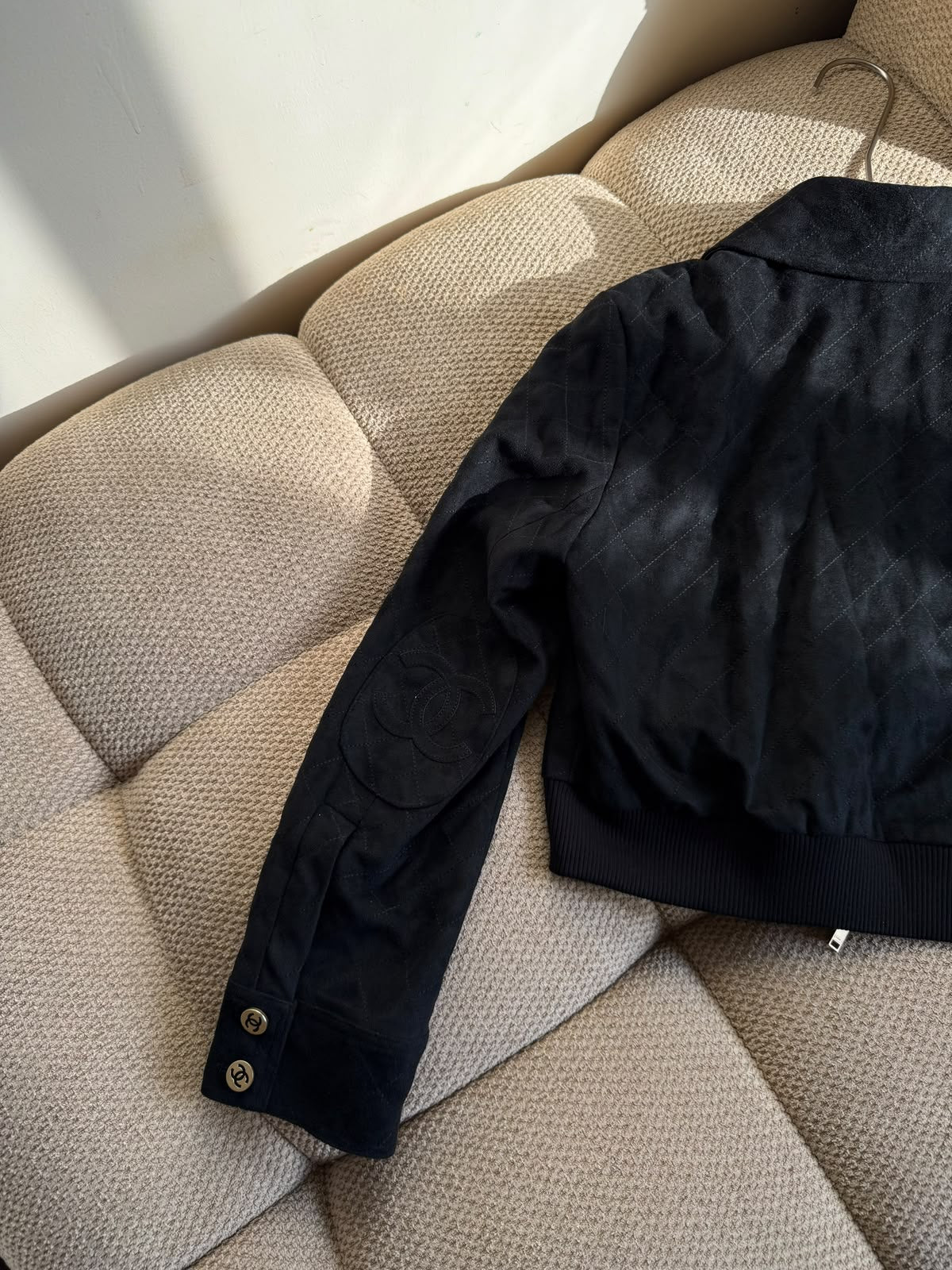 Chanel Quilted Bomber Jacket - Black