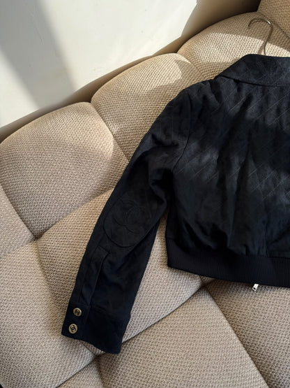 Chanel Quilted Bomber Jacket - Black