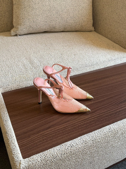 Jimmy Choo Cross-Strap Heels - Pink
