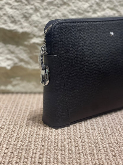 Montblanc Clutch Bag - Black Embossed
