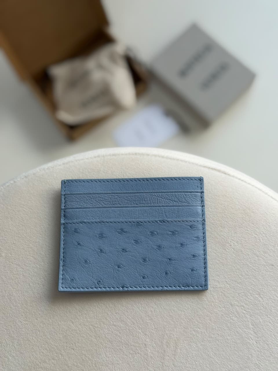 Bottega Veneta Card Holder - Blue Embossed