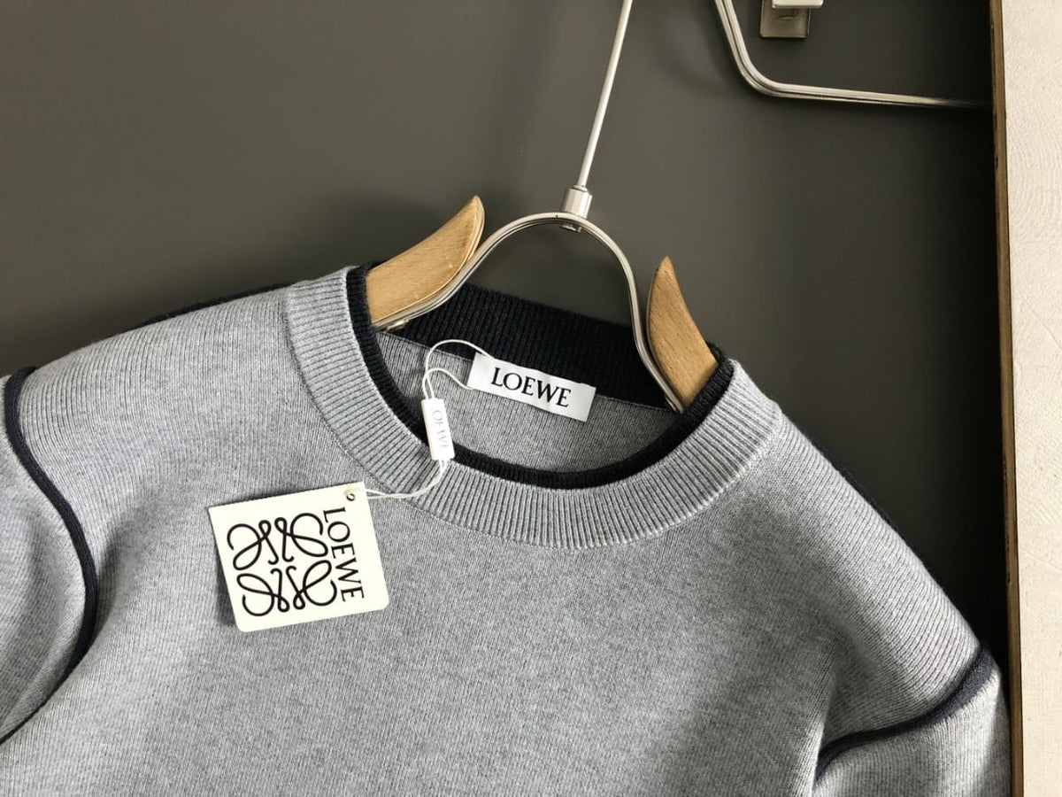 Loewe Panel-Trim Sweater - Grey