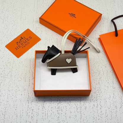 Hermès Heart Horse Bag Charm - Brown