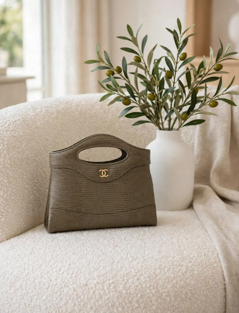 Chanel Handbag (Layered Panel) - Beige Embossed