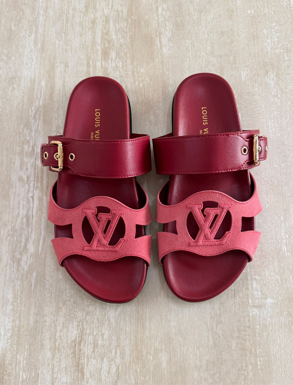 Louis Vuitton Slippers - Pink & Burgundy