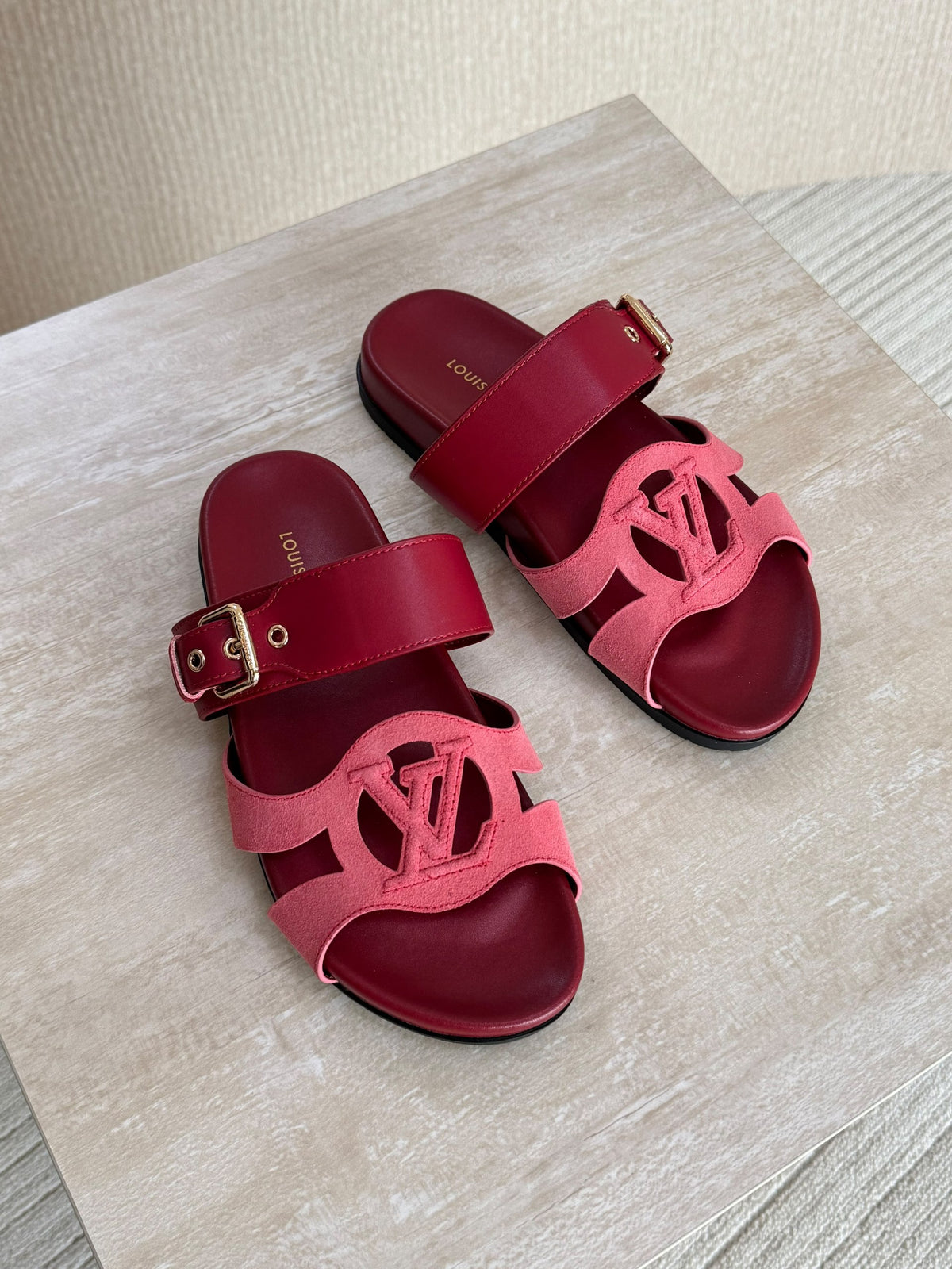 Louis Vuitton Slippers - Pink & Burgundy