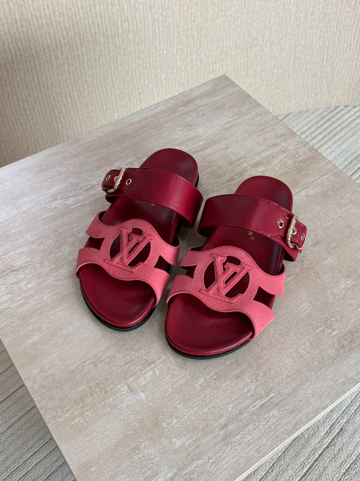 Louis Vuitton Slippers - Pink & Burgundy