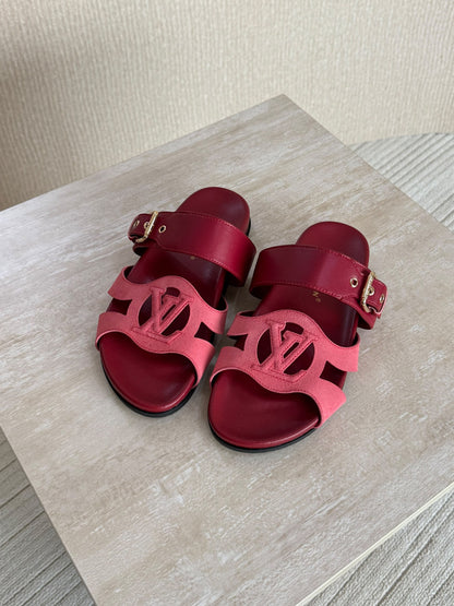Louis Vuitton Slippers - Pink & Burgundy