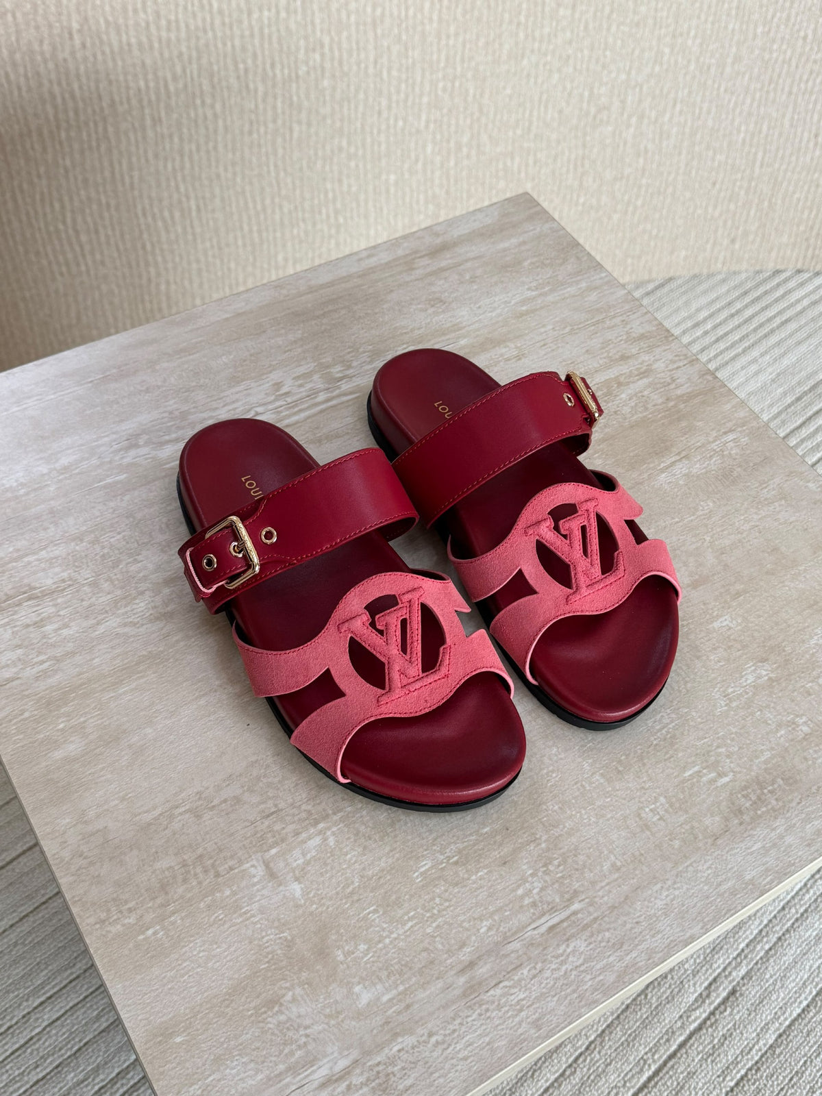 Louis Vuitton Slippers - Pink & Burgundy
