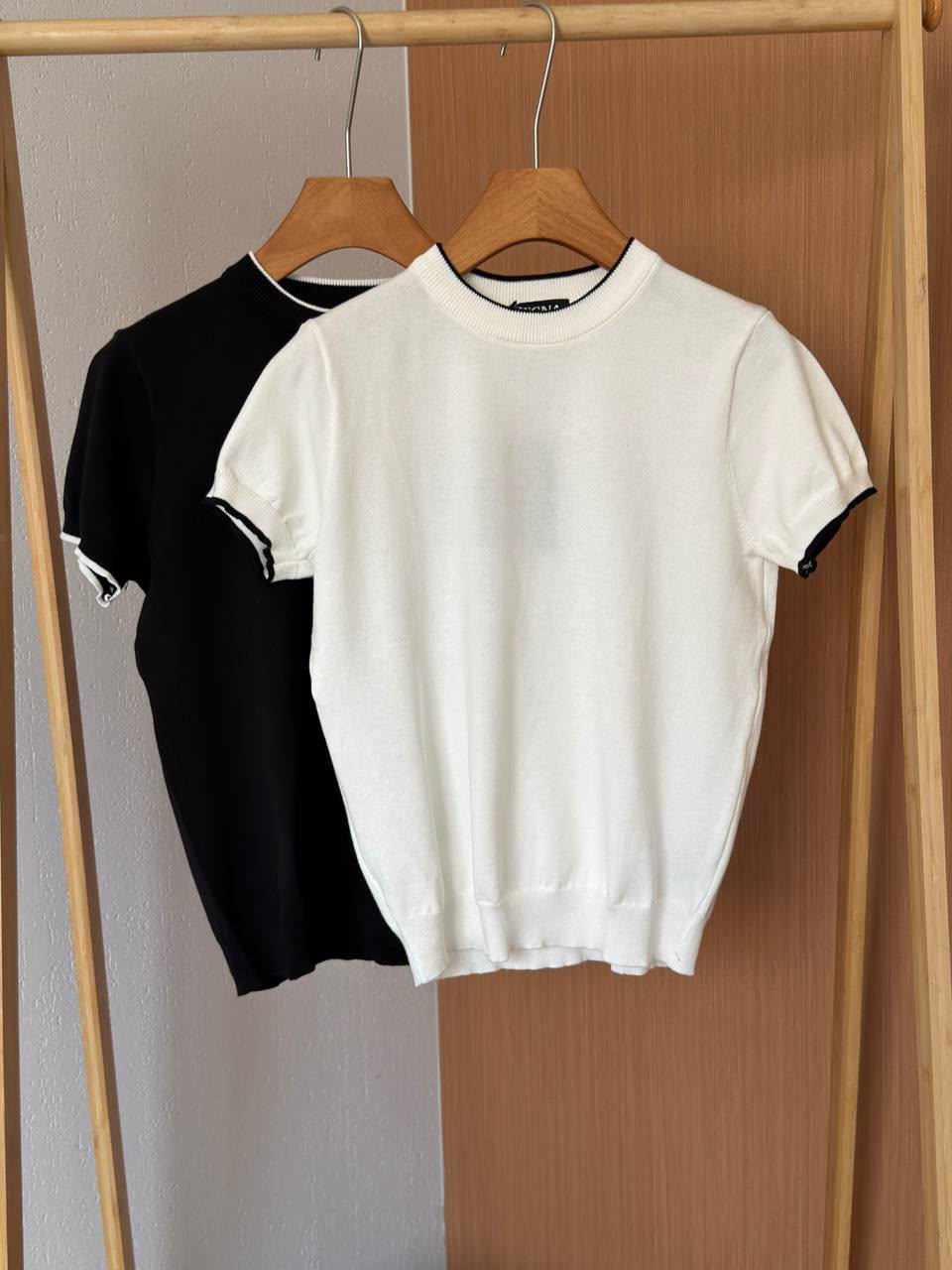 Zegna Knitted T-Shirt - Black, White