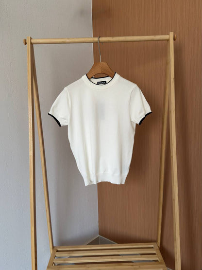 Zegna Knitted T-Shirt - Black, White