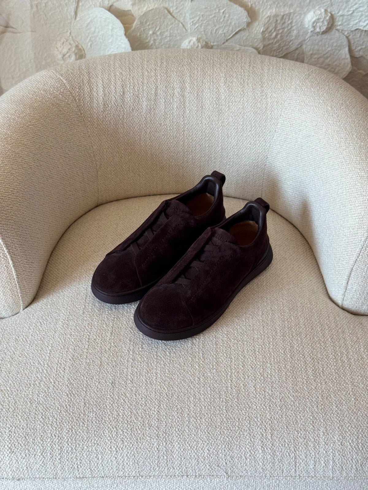 Zegna Low-Top Panel Sneakers - Brown Suede