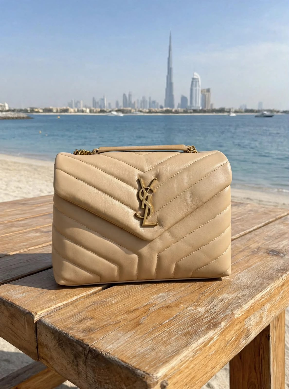 YSL Shoulder Bag - Beige
