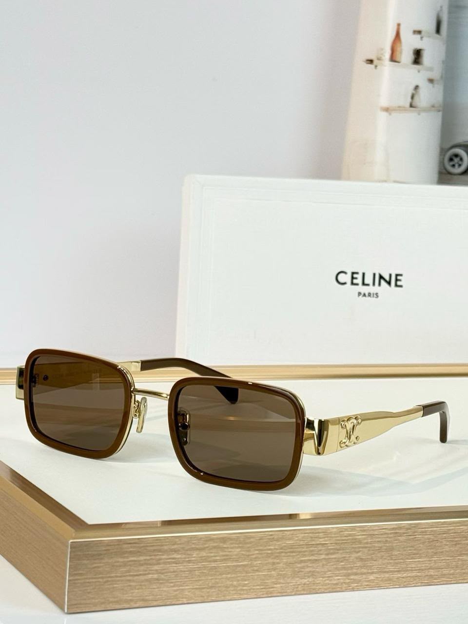 Celine Brown-Tint Square Sunglasses - 