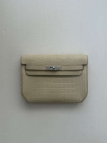 Hermès Depeches Clutch - Beige Embossed