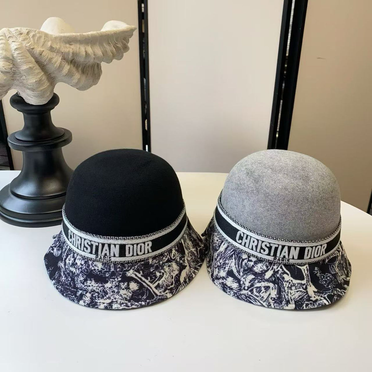 Dior Bucket Hat - Grey, Black, Beige