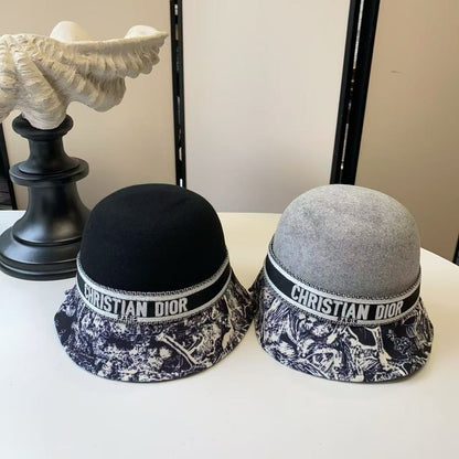 Dior Bucket Hat - Grey, Black, Beige