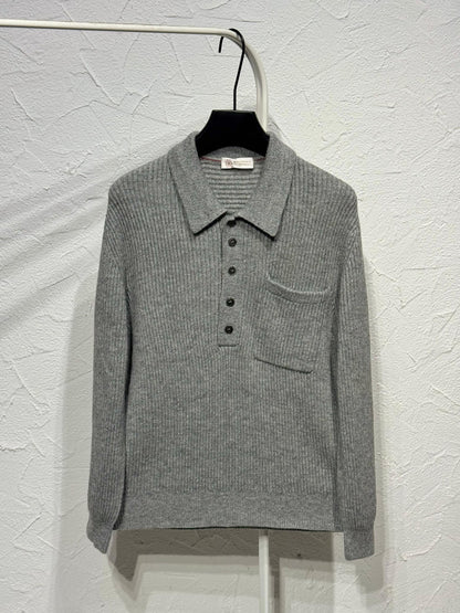 Brunello Cucinelli Polo Sweater - Grey