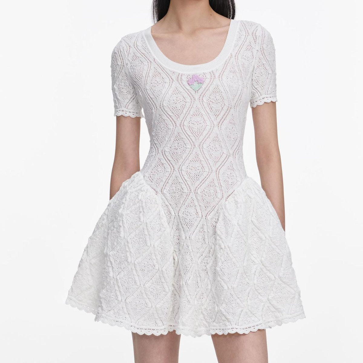 Self-Portrait Dress - White