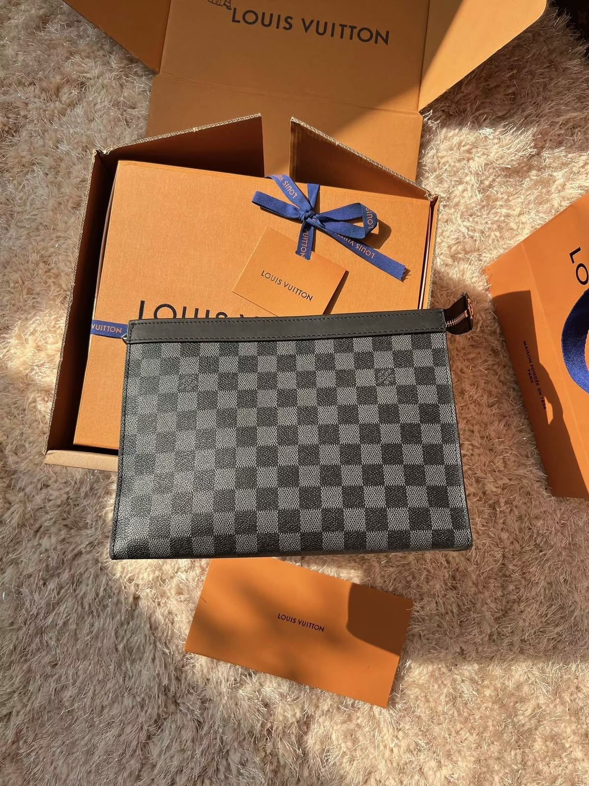 Louis Vuitton Clutch - Grey, Black Monogram, Grey Monogram, Brown Monogram