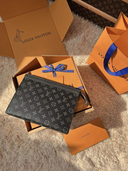 Louis Vuitton Clutch - Grey, Black Monogram, Grey Monogram, Brown Monogram