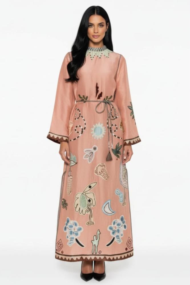 Alemais Kaftan Dress - Pink