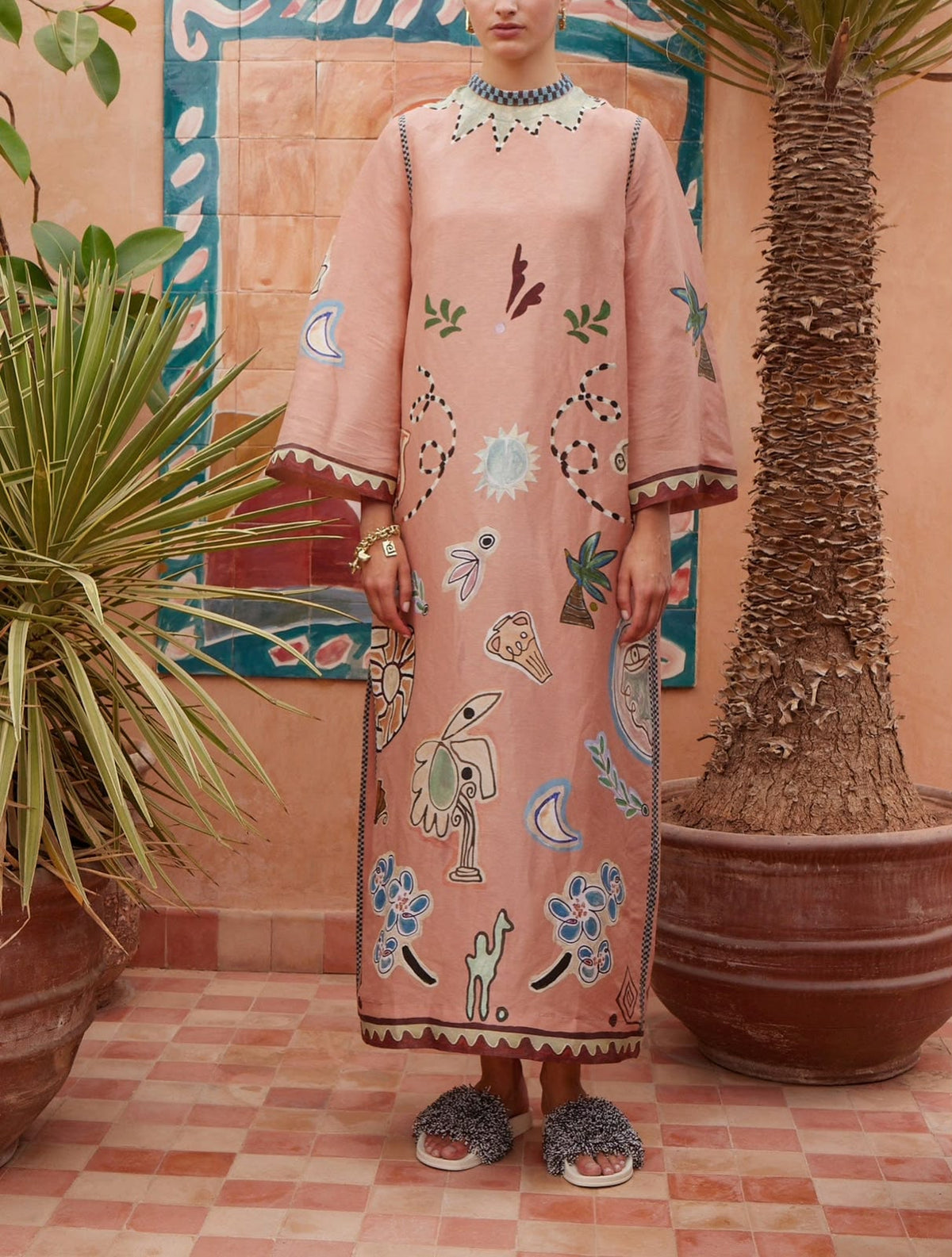 Alemais Kaftan Dress - Pink