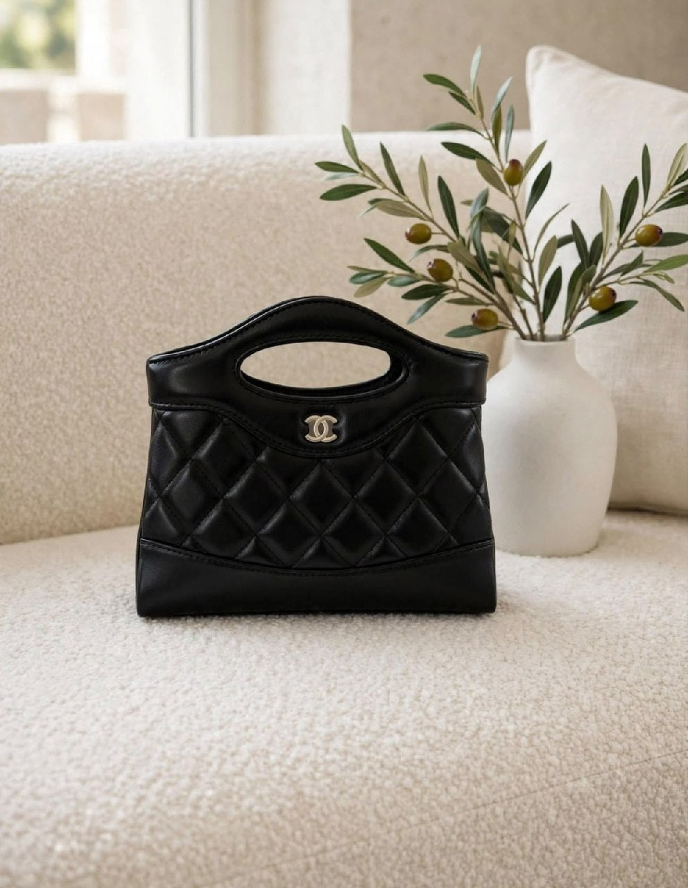 Chanel Handbag (Quilted Panel) - Black