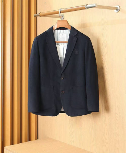 Brunello Cucinelli Notched-Lapel Jacket - Navy