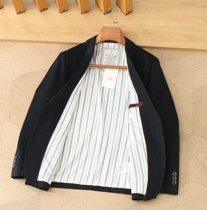 Brunello Cucinelli Notched-Lapel Jacket - Navy