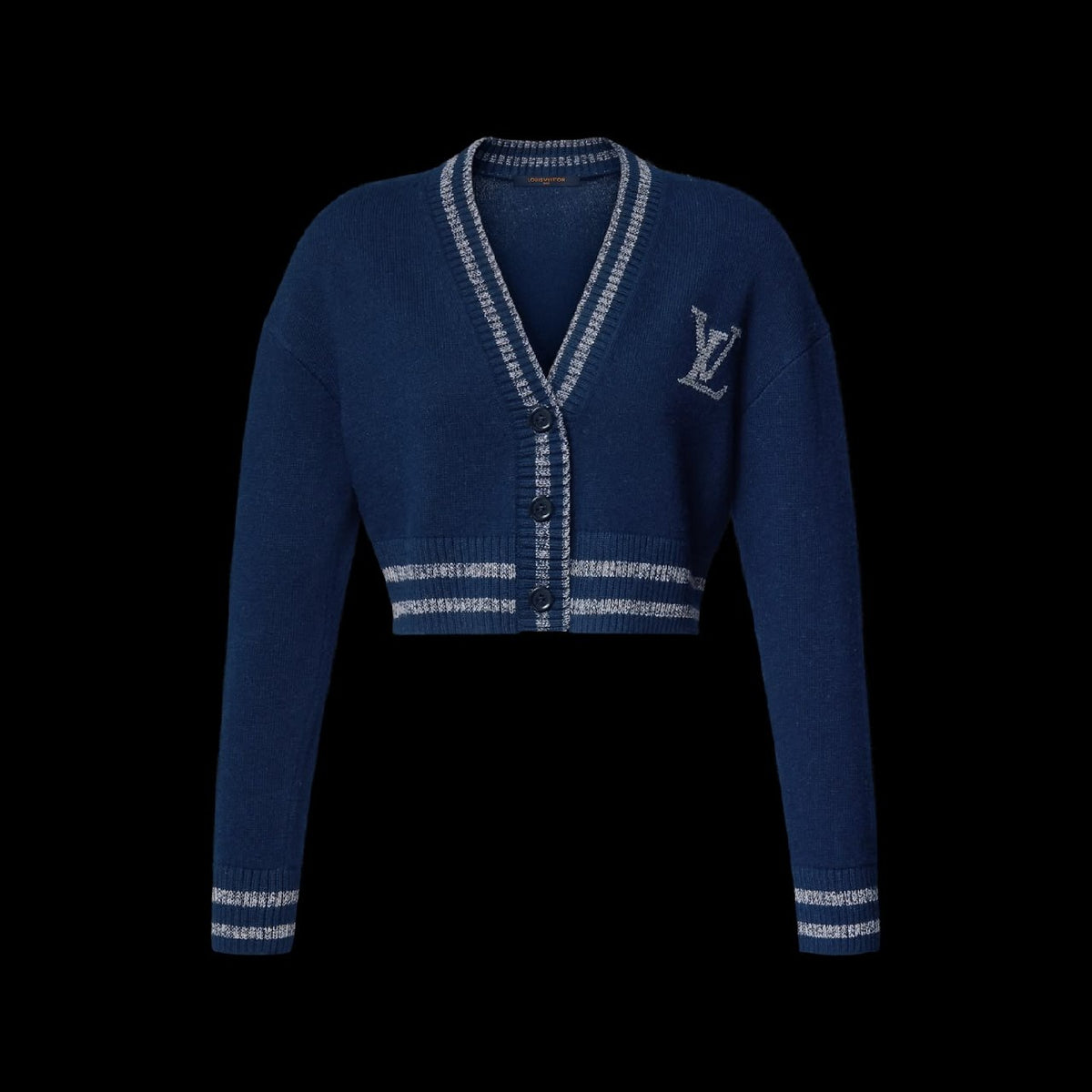 Louis Vuitton Pattern-Trim Cardigan - Navy