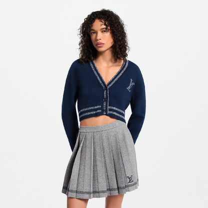 Louis Vuitton Pattern-Trim Cardigan - Navy
