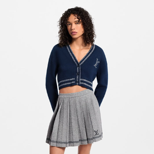 Louis Vuitton Pattern-Trim Cardigan - Navy