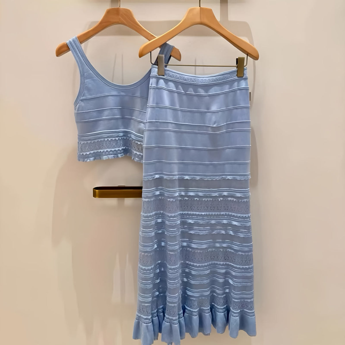 Sandro Lace-Panel Set - Light Blue