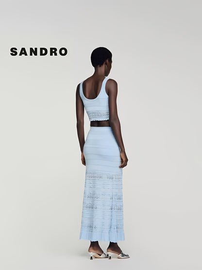 Sandro Lace-Panel Set - Light Blue