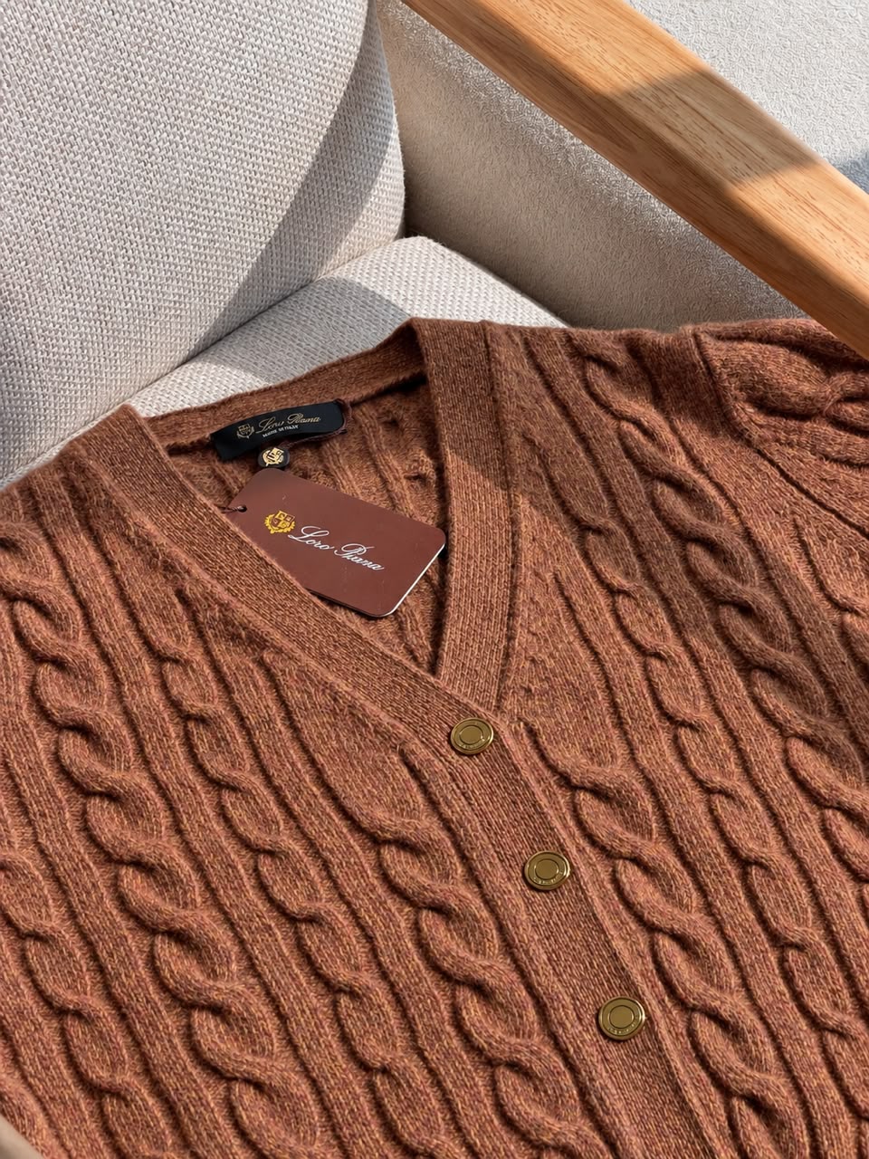 Loro Piana Motif Cardigan - Brown