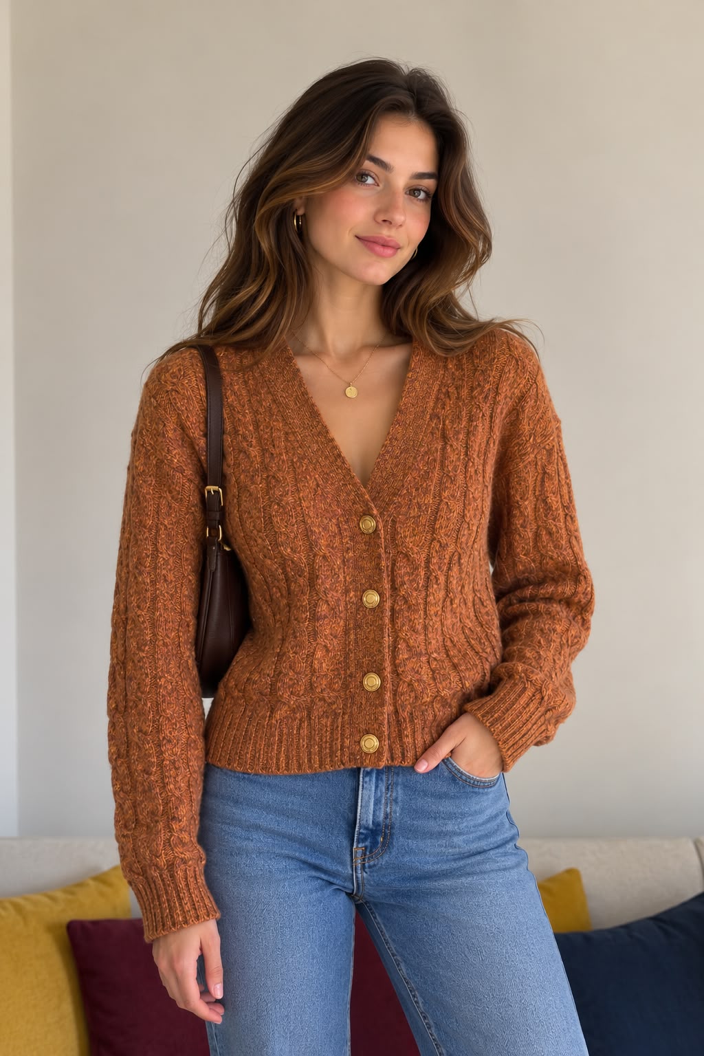 Loro Piana Motif Cardigan - Brown