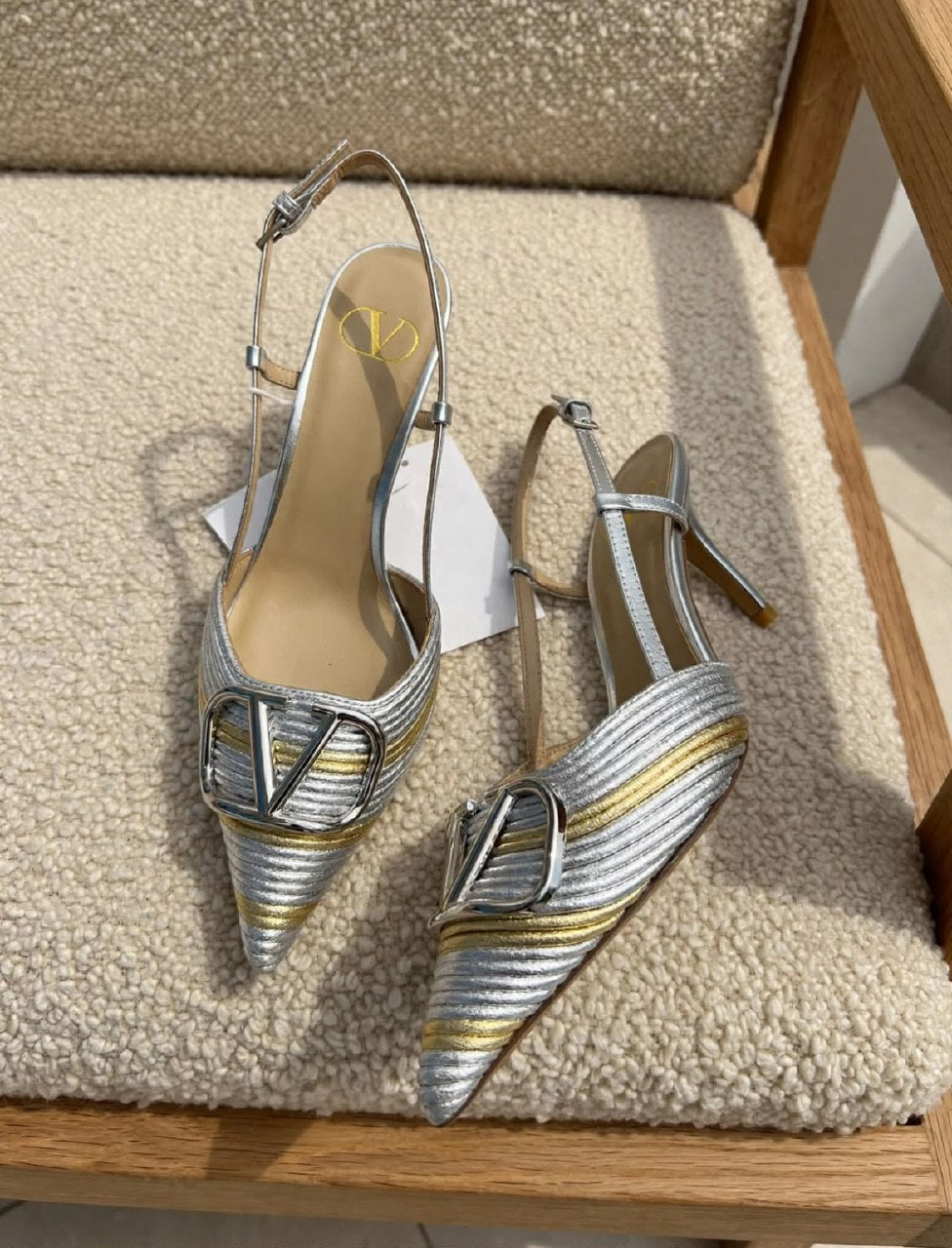 Valentino Heels - Silver & Gold