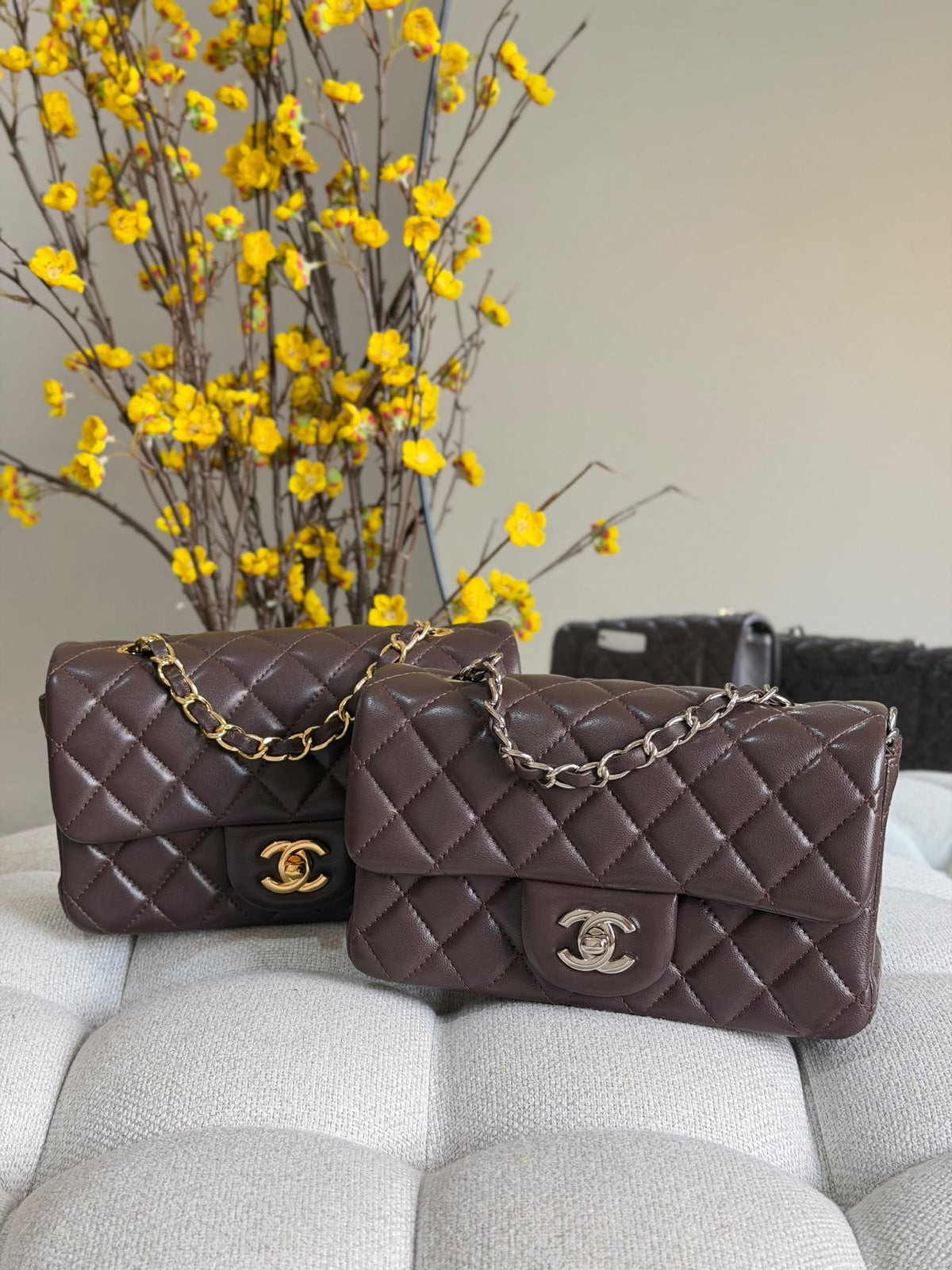 Chanel Quilted Flap Shoulder Bag - Dark Brown