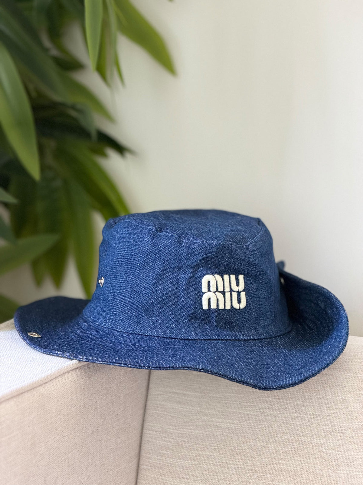 Miu Miu Wide-Brim Hat - Blue