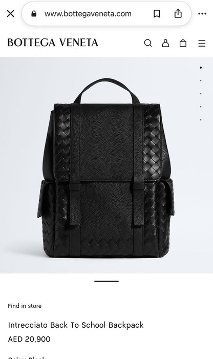 Bottega Veneta Panel Backpack - Black