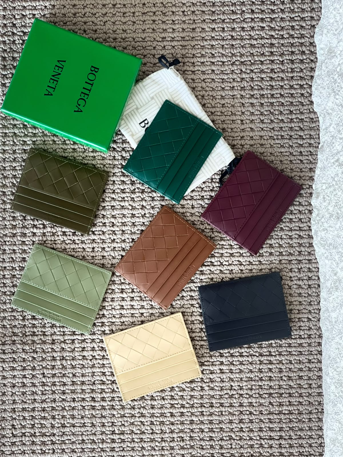 Bottega Veneta Card Holder - Green, Burgundy, Beige, Light Green, Navy, Brown