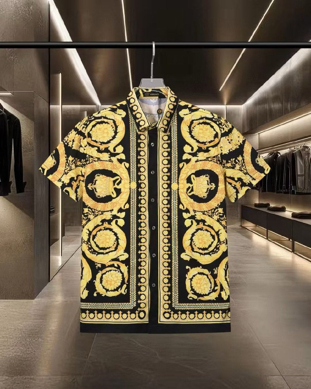Versace Baroque Medallion Polo Shirt - Black