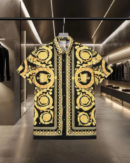Versace Baroque Medallion Polo Shirt - Black