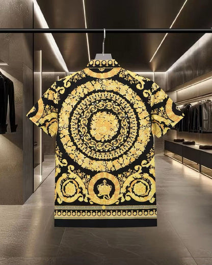 Versace Baroque Medallion Polo Shirt - Black