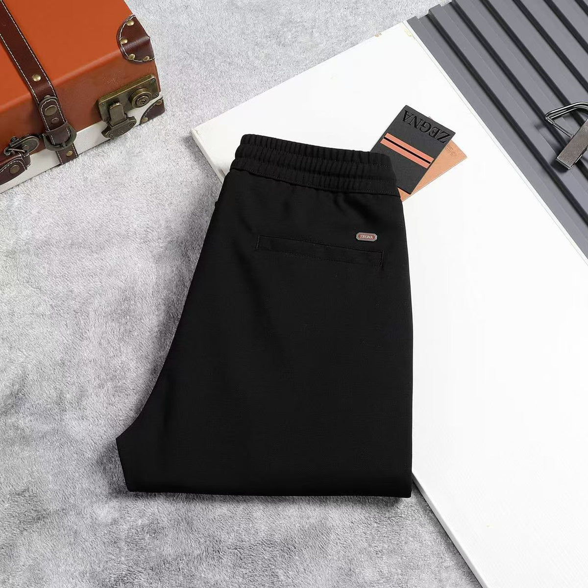 Zegna Drawstring-Waist Pants - Black, Light Beige, Beige