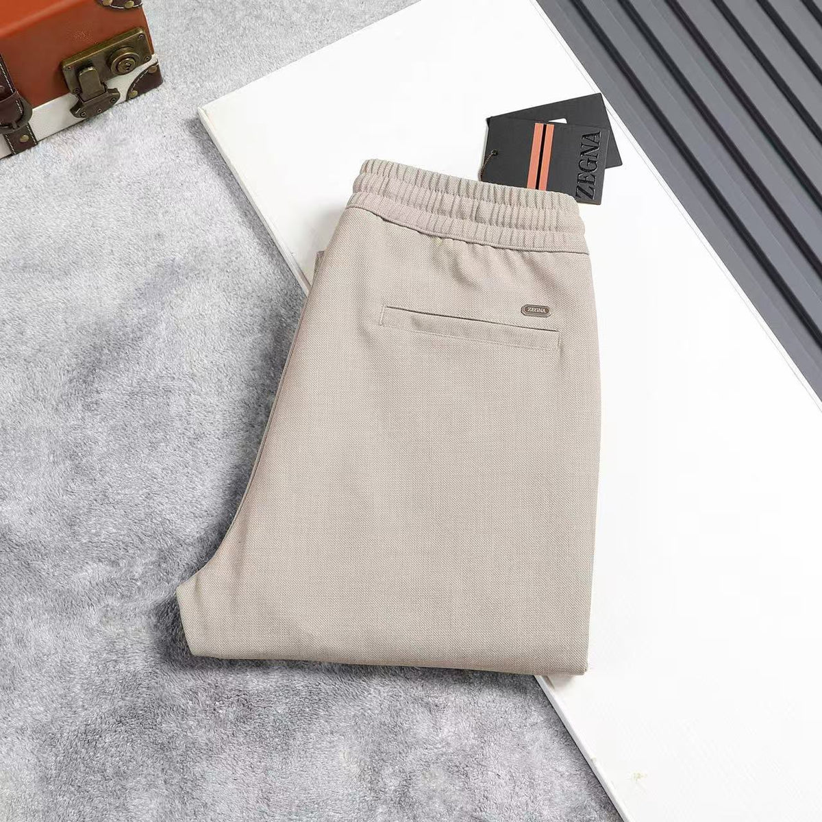 Zegna Drawstring-Waist Pants - Black, Light Beige, Beige